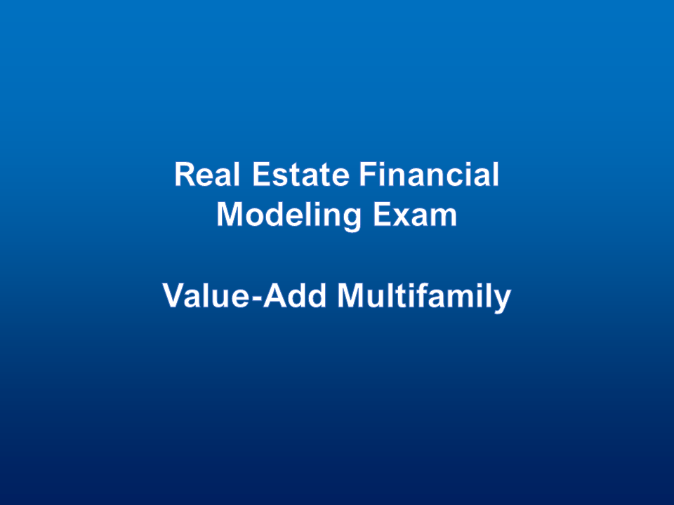 Real Estate Financial Modeling Interview Exam Ncre Consulting